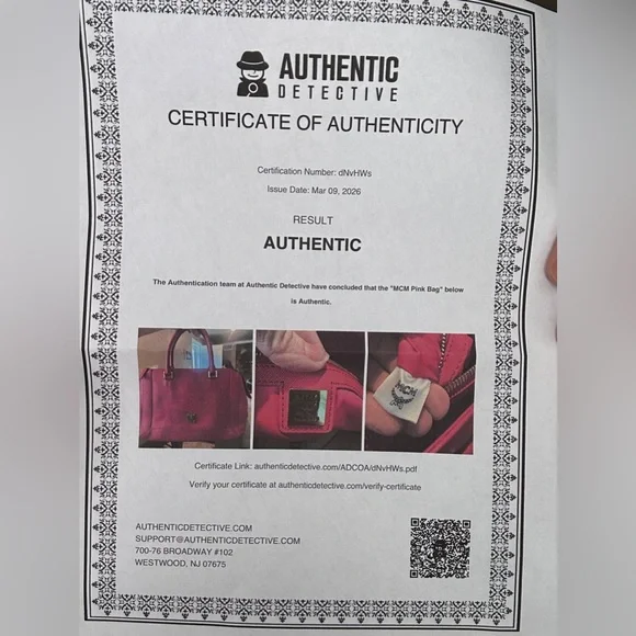 MCM Pink Saffiano Leather Structured Tote Satchel COA Included - Picture 5 of 10